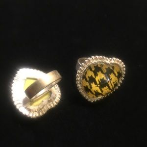 Houndstooth Heart Ring